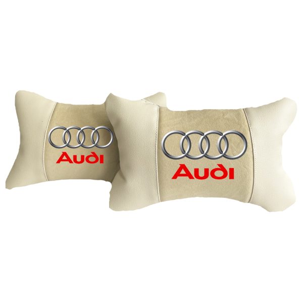 Luxus Beige Autokissen aus Alcantara und Leder – Audi