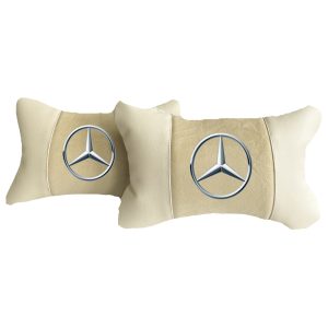 Luxus Beige Autokissen aus Alcantara und Leder – Mercedes