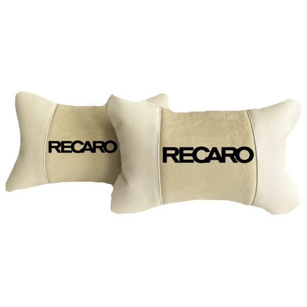 Luxus Beige Autokissen aus Alcantara und Leder – RECARO