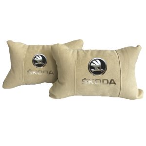 Luxus Beige Autokissen aus Alcantara – Skoda