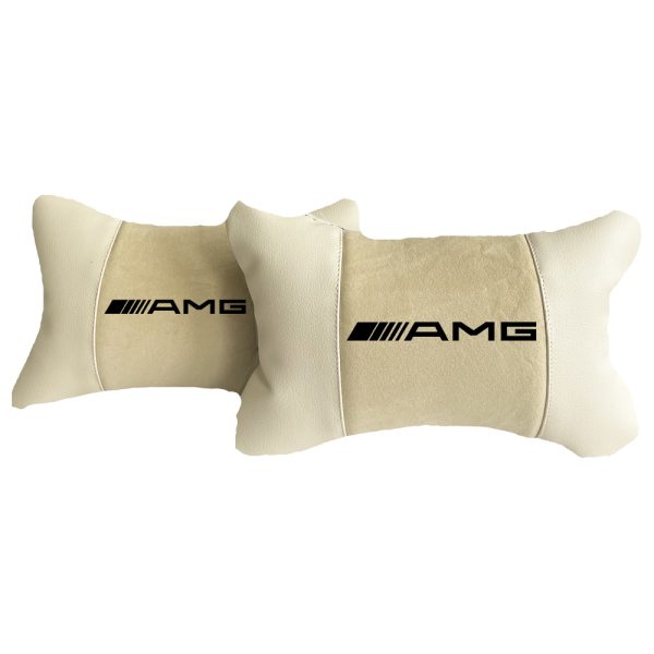 Luxus Beige Autokissen aus Alcantara und Leder – AMG