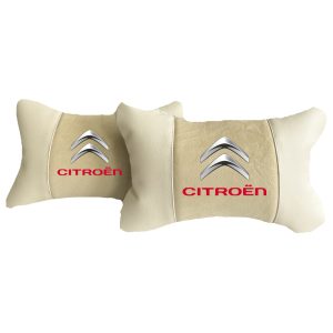 Luxus Beige Autokissen aus Alcantara und Leder – Citroen