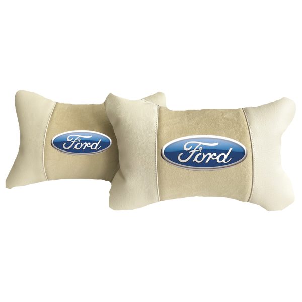 Luxus Beige Autokissen aus Alcantara und Leder – Ford