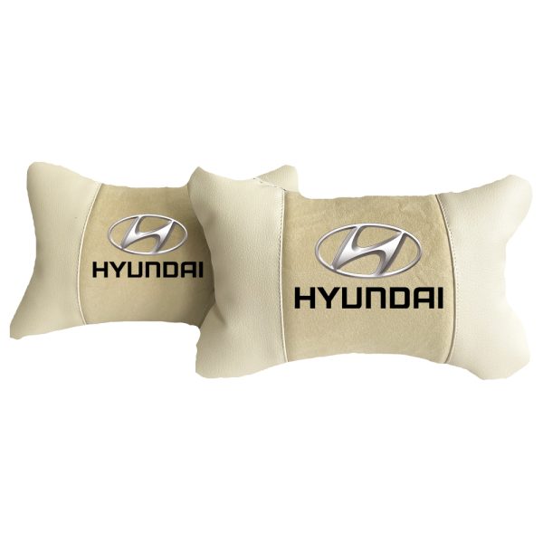 Luxus Beige Autokissen aus Alcantara und Leder – Hyundai