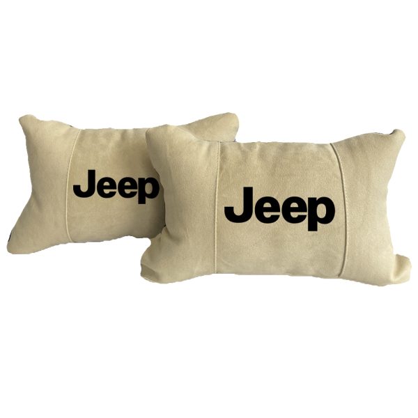 Luxus Beige Autokissen aus Alcantara – Jeep