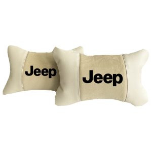 Luxus Beige Autokissen aus Alcantara und Leder – Jeep