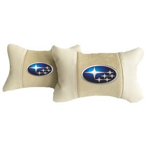 Luxus Beige Autokissen aus Alcantara und Leder – Subaru