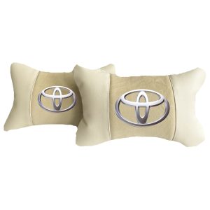 Luxus Beige Autokissen aus Alcantara und Leder – Toyota