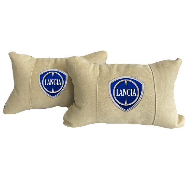 Luxus Beige Autokissen aus Alcantara – Lancia